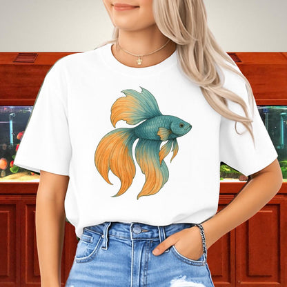 Double Tail Betta Watercolor Sketch T-Shirt