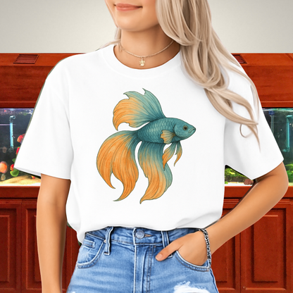 Double Tail Betta Watercolor Sketch T-Shirt