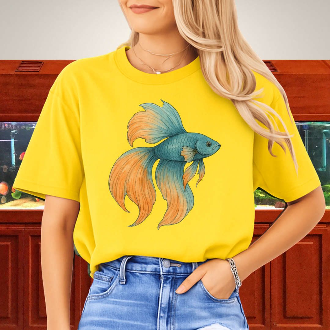 Double Tail Betta Watercolor Sketch T-Shirt