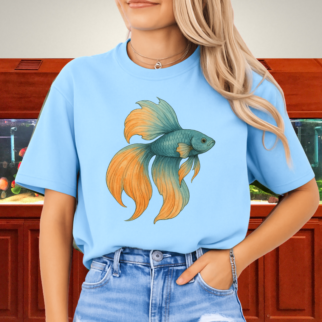 Double Tail Betta Watercolor Sketch T-Shirt