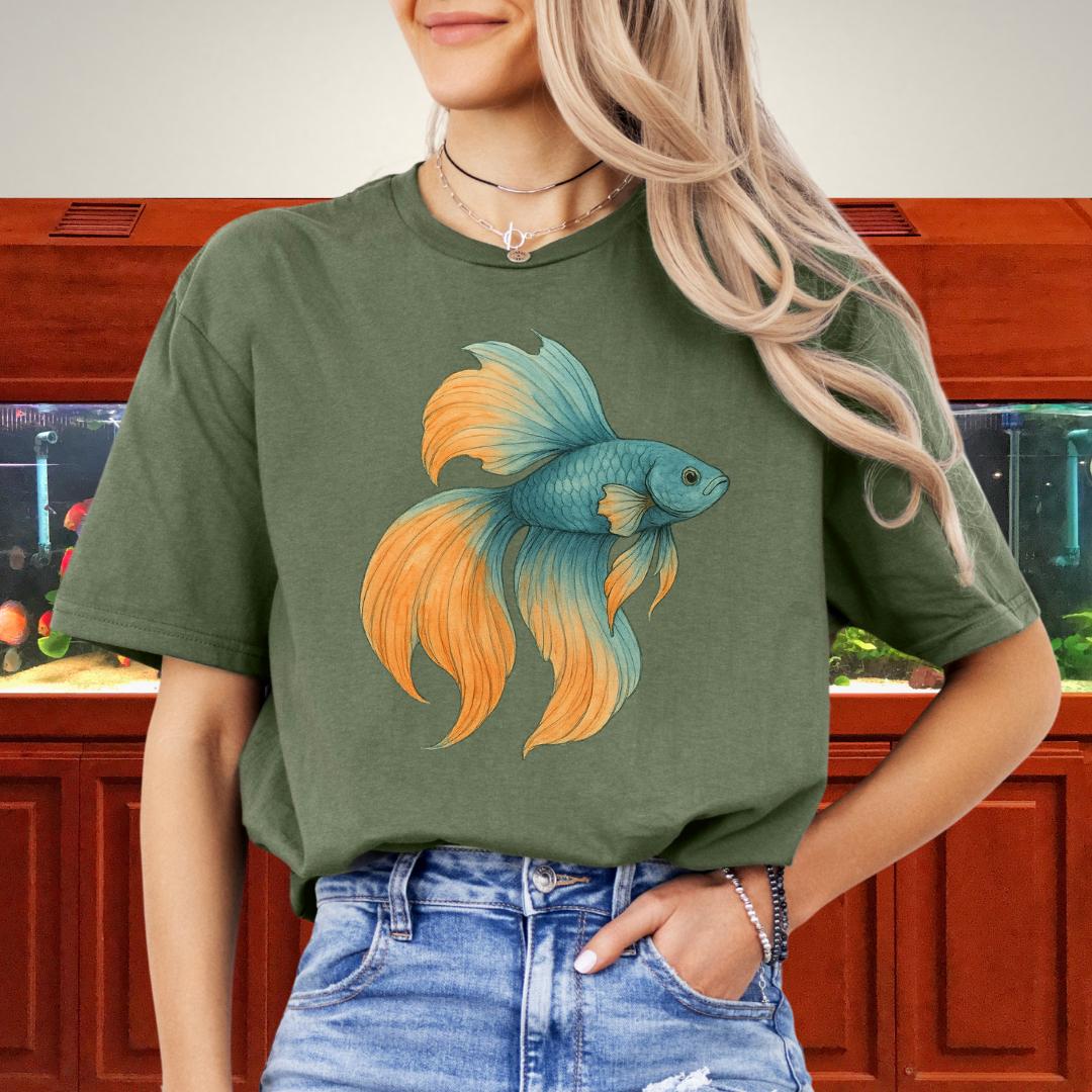 Double Tail Betta Watercolor Sketch T-Shirt