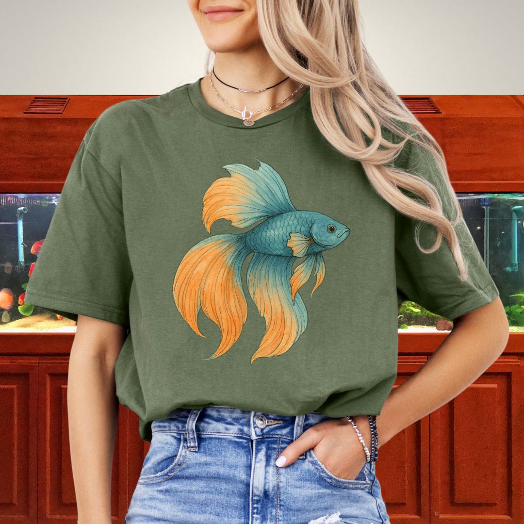 Double Tail Betta Watercolor Sketch T-Shirt