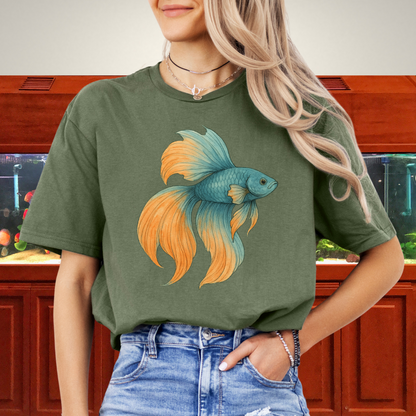 Double Tail Betta Watercolor Sketch T-Shirt