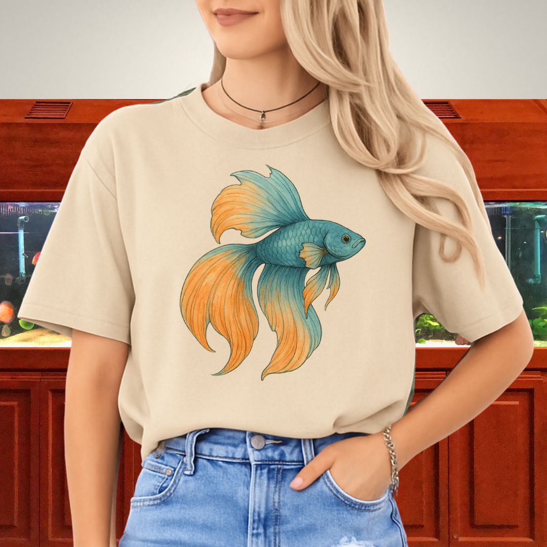 Double Tail Betta Watercolor Sketch T-Shirt