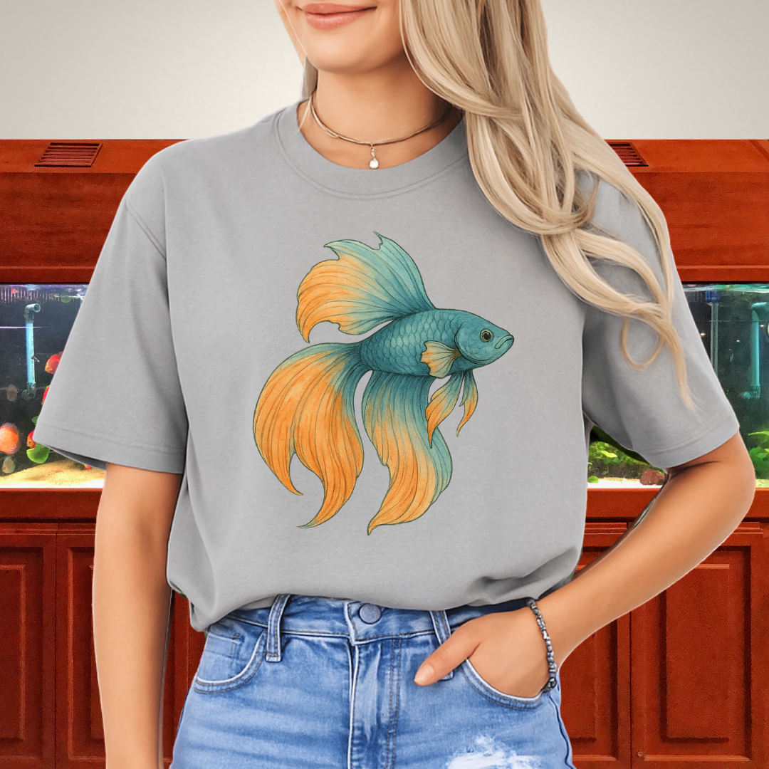 Double Tail Betta Watercolor Sketch T-Shirt