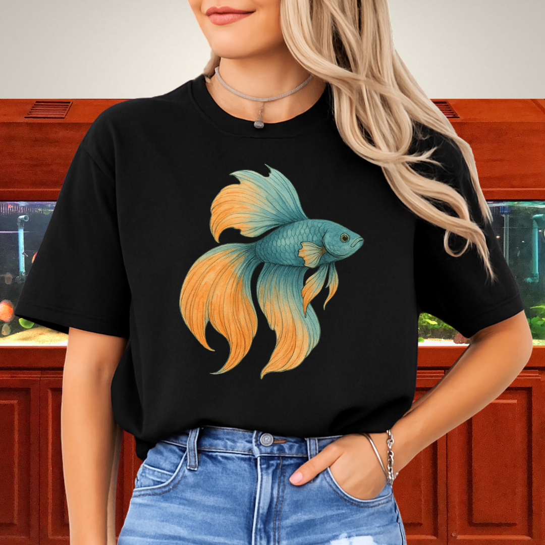Double Tail Betta Watercolor Sketch T-Shirt