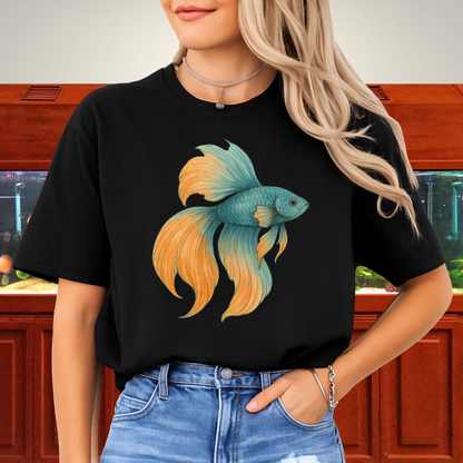 Double Tail Betta Watercolor Sketch T-Shirt