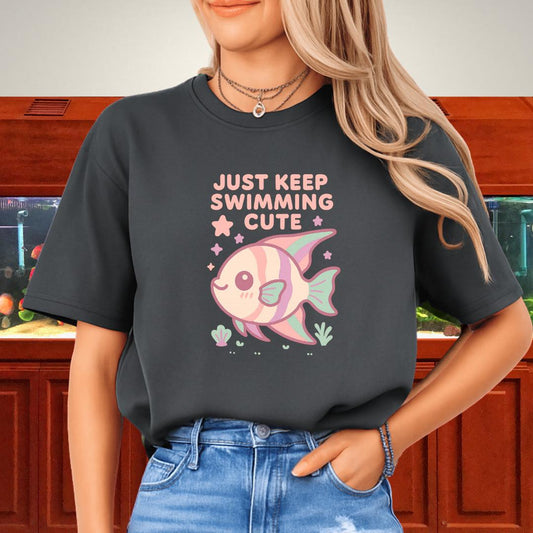 Just Keep Swimming Cute Angelfish Tee