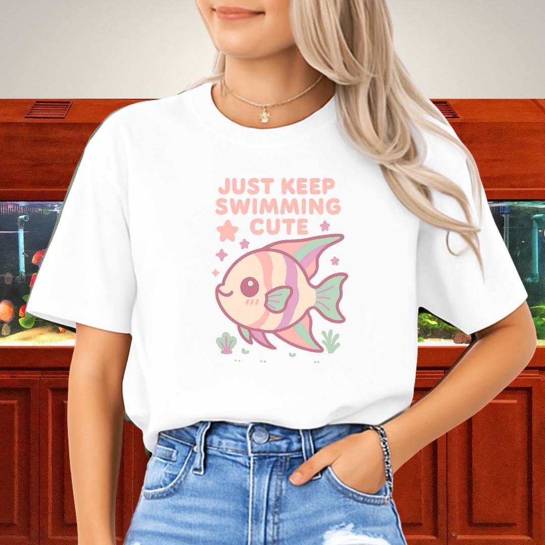 Just Keep Swimming Cute Angelfish Tee