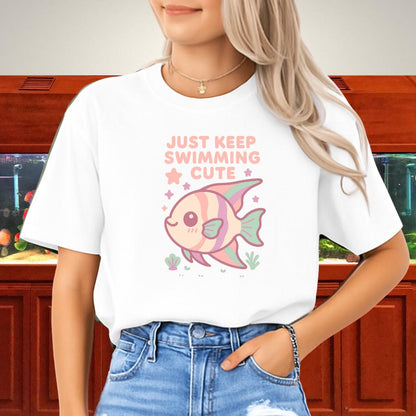 Just Keep Swimming Cute Angelfish Tee