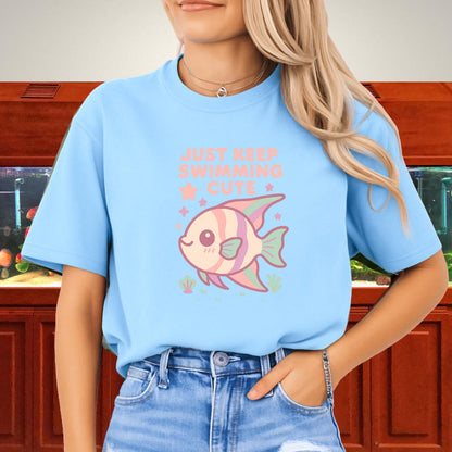 Just Keep Swimming Cute Angelfish Tee