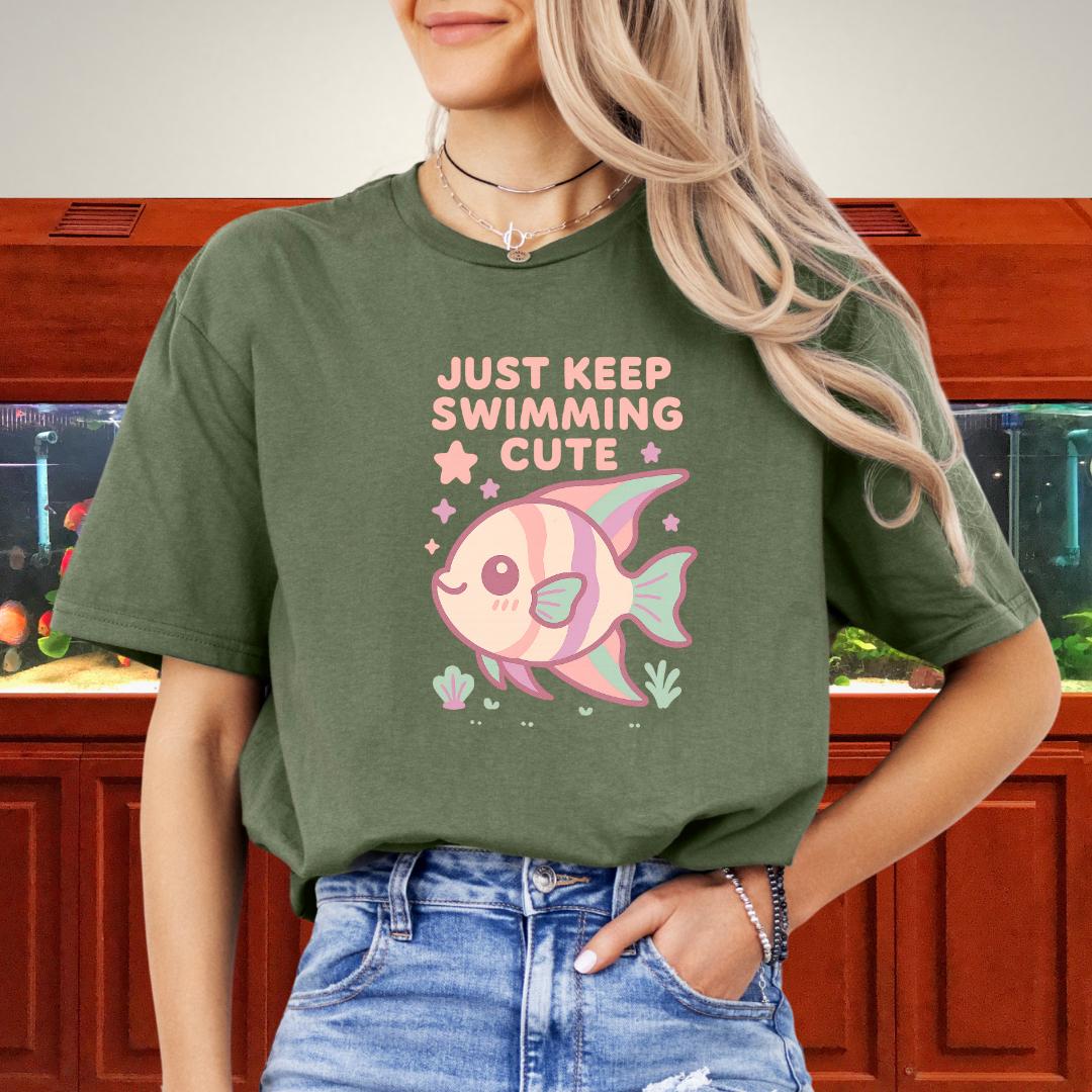 Just Keep Swimming Cute Angelfish Tee