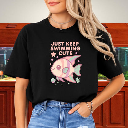 Just Keep Swimming Cute Angelfish Tee