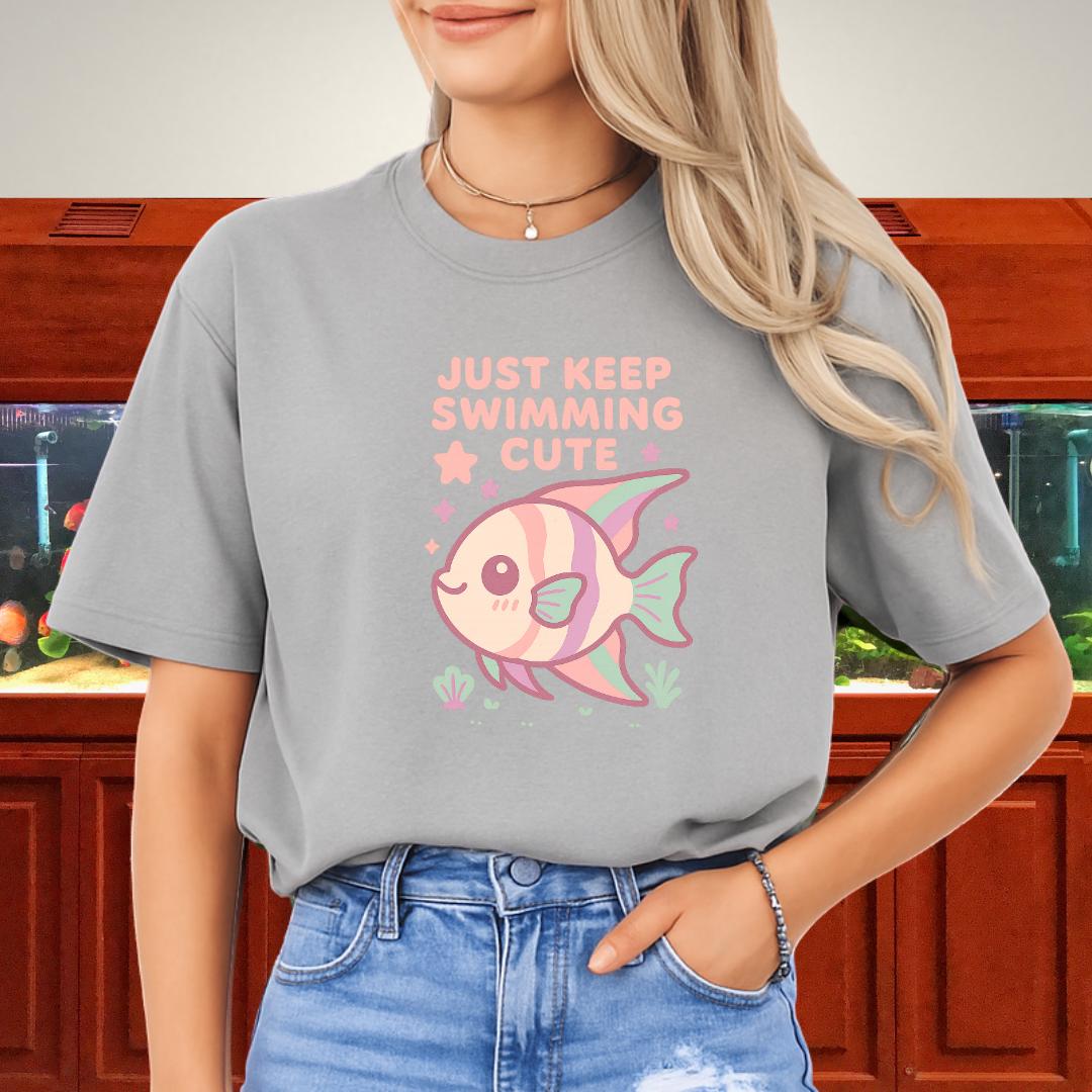 Just Keep Swimming Cute Angelfish Tee
