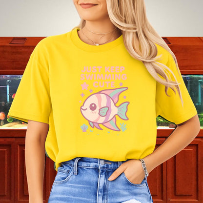 Just Keep Swimming Cute Angelfish Tee