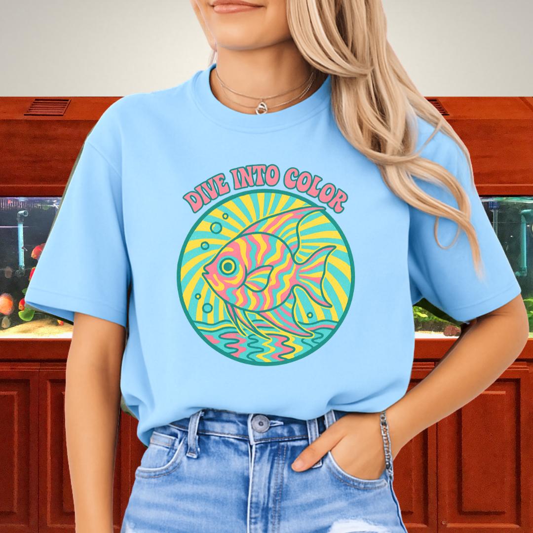 Dive Into Color Psychedelic Angelfish Tee
