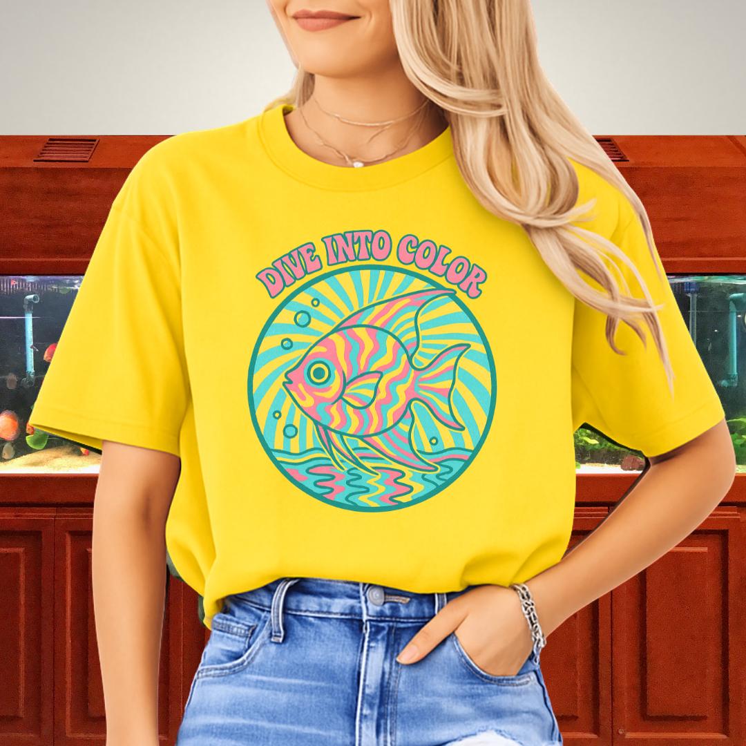 Dive Into Color Psychedelic Angelfish Tee
