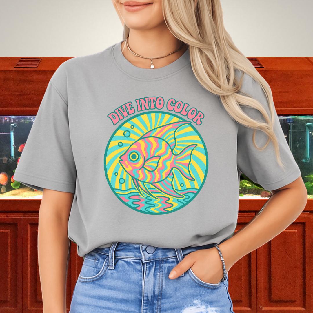 Dive Into Color Psychedelic Angelfish Tee