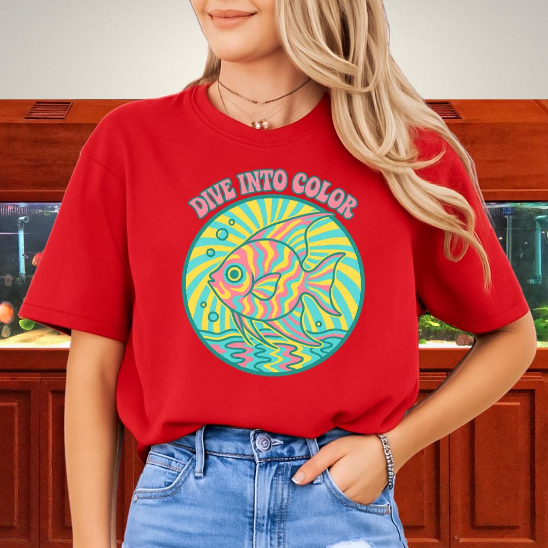 Dive Into Color Psychedelic Angelfish Tee