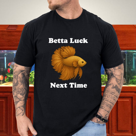 Betta Luck Next Time Shirt – Metallic Rosetail Halfmoon Tee