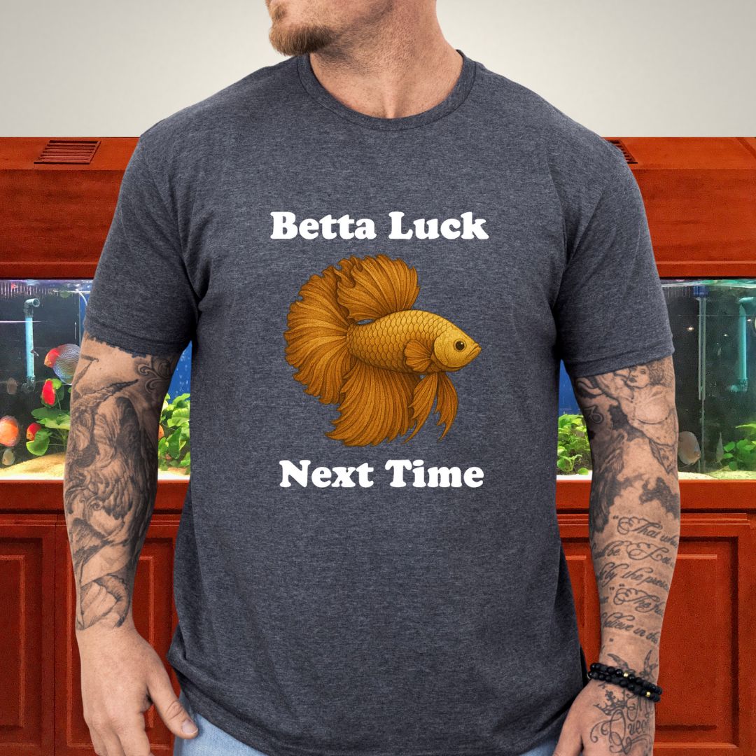 Betta Luck Next Time Shirt – Metallic Rosetail Halfmoon Tee