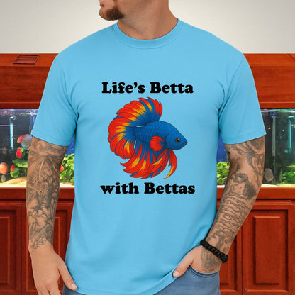 Life’s Betta with Bettas Shirt – Fancy Halfmoon Multicolor Tee