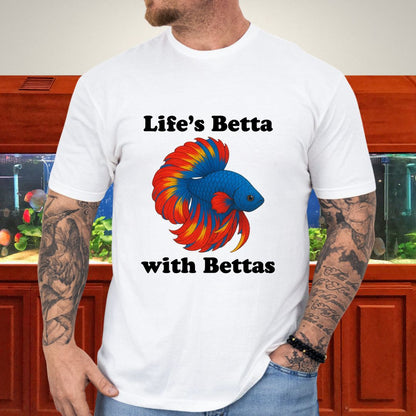 Life’s Betta with Bettas Shirt – Fancy Halfmoon Multicolor Tee