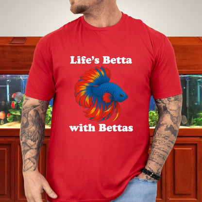 Life’s Betta with Bettas Shirt – Fancy Halfmoon Multicolor Tee