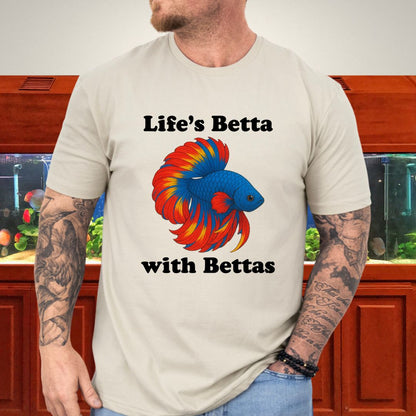 Life’s Betta with Bettas Shirt – Fancy Halfmoon Multicolor Tee