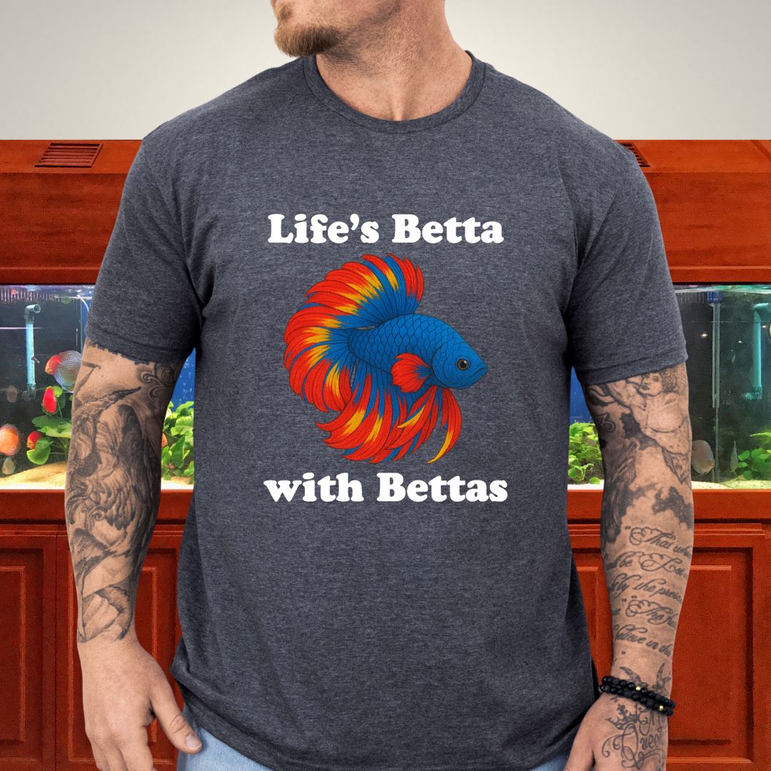 Life’s Betta with Bettas Shirt – Fancy Halfmoon Multicolor Tee