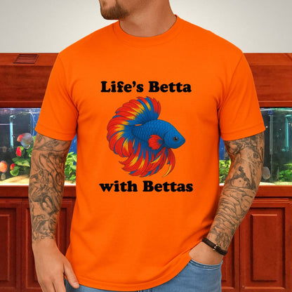 Life’s Betta with Bettas Shirt – Fancy Halfmoon Multicolor Tee
