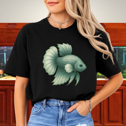 Dragon Scale Betta Shirt – Metallic Steel Blue Aquarium Fish Tee
