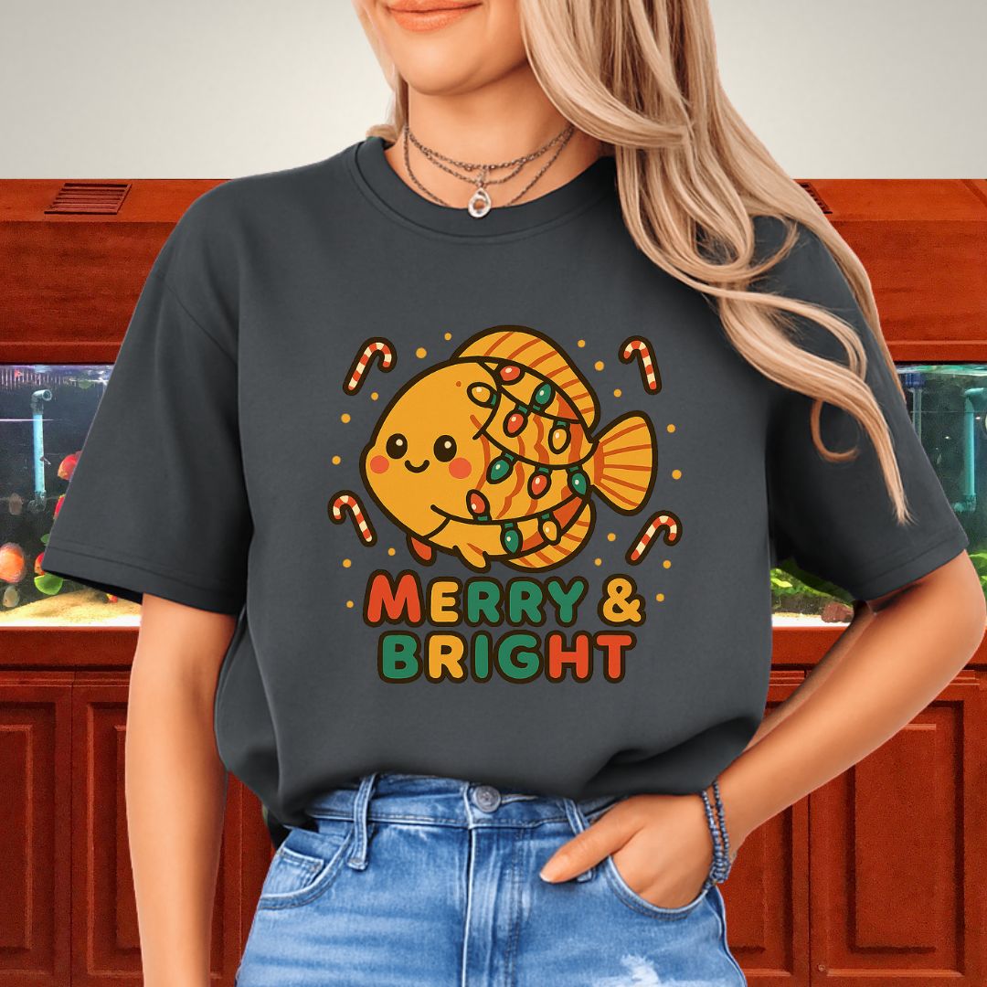 Kawaii Christmas Discus Tee – Cute Lights & Candy Canes-T-Shirt-Fish &amp; Friends Tees
