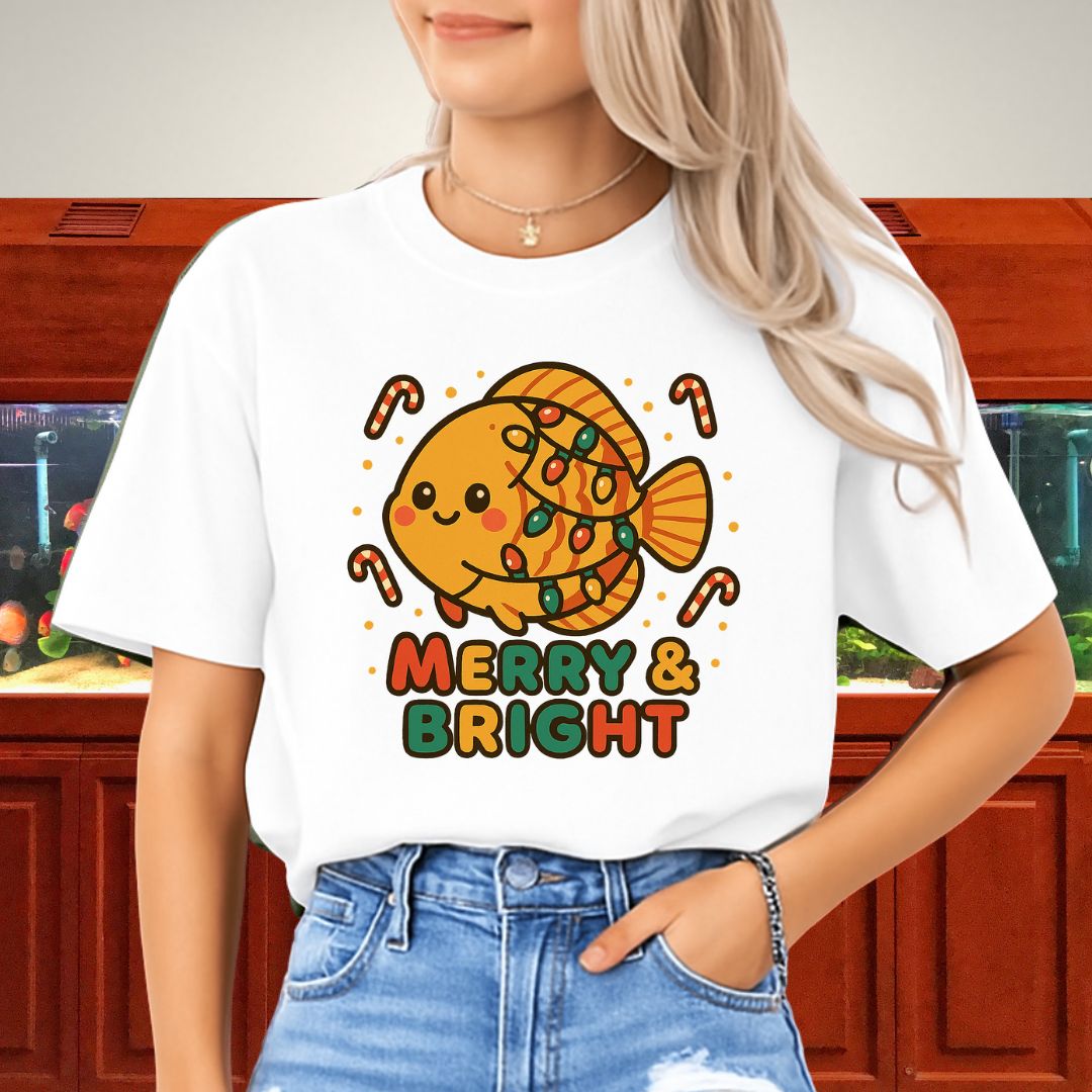 Kawaii Christmas Discus Tee – Cute Lights & Candy Canes-T-Shirt-Fish &amp; Friends Tees