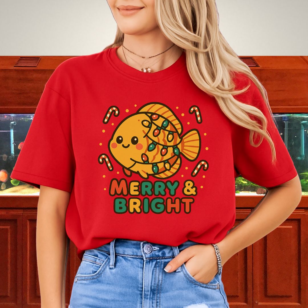 Kawaii Christmas Discus Tee – Cute Lights & Candy Canes-T-Shirt-Fish &amp; Friends Tees