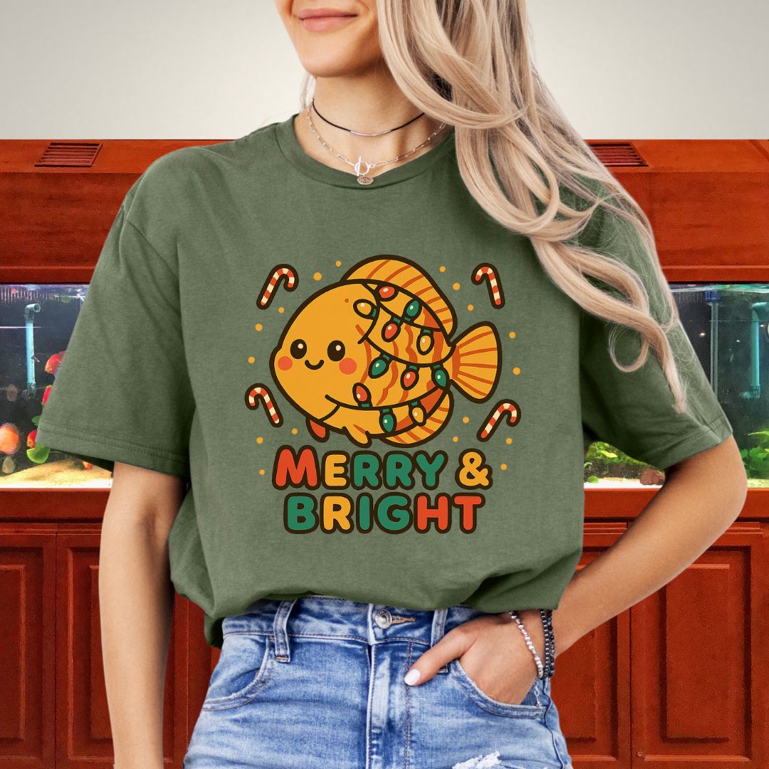 Kawaii Christmas Discus Tee – Cute Lights & Candy Canes-T-Shirt-Fish &amp; Friends Tees