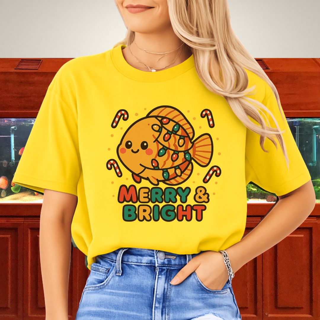 Kawaii Christmas Discus Tee – Cute Lights & Candy Canes-T-Shirt-Fish &amp; Friends Tees