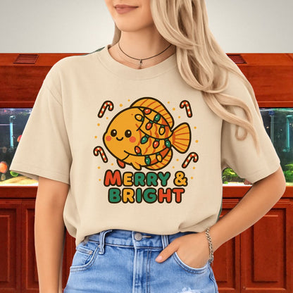 Kawaii Christmas Discus Tee – Cute Lights & Candy Canes-T-Shirt-Fish &amp; Friends Tees