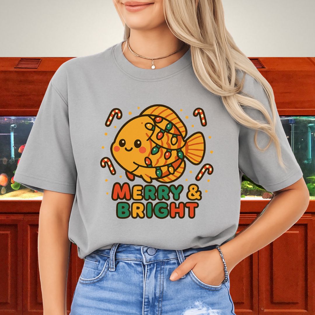 Kawaii Christmas Discus Tee – Cute Lights & Candy Canes-T-Shirt-Fish &amp; Friends Tees