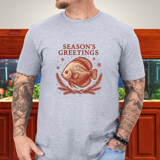 Elegant Holiday Discus Tee – Hand-Sketched Snowflake Design-T-Shirt-Fish &amp; Friends Tees