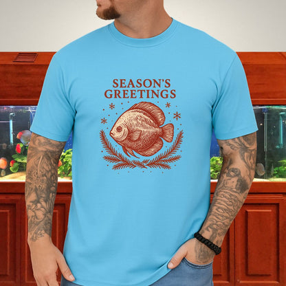 Elegant Holiday Discus Tee – Hand-Sketched Snowflake Design-T-Shirt-Fish &amp; Friends Tees
