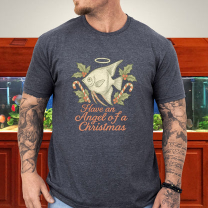 Angel Fish Christmas Tee – Hand-Sketched Holiday Design-T-Shirt-Fish &amp; Friends Tees