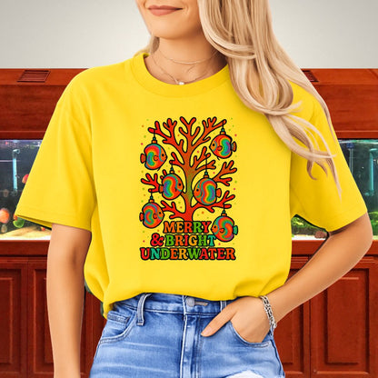 Merry & Bright Underwater Tee – Psychedelic Discus Ornament Design-T-Shirt-Fish &amp; Friends Tees
