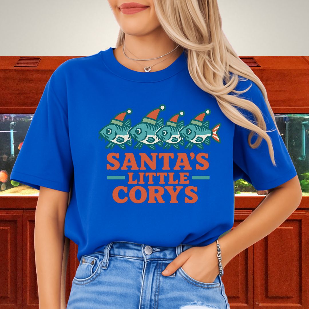 Santa’s Little Corys Tee – Retro Corydoras Christmas Shirt-T-Shirt-Fish &amp; Friends Tees