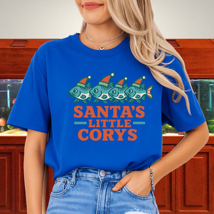 Santa’s Little Corys Tee – Retro Corydoras Christmas Shirt-T-Shirt-Fish &amp; Friends Tees