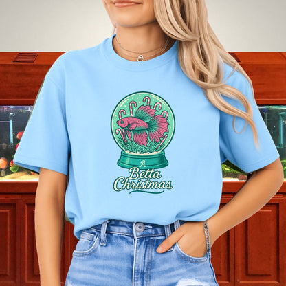 A Betta Christmas Tee – Magical Snow Globe Holiday Design-T-Shirt-Fish &amp; Friends Tees