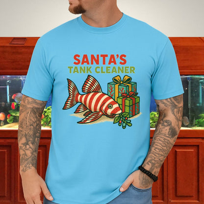 Santa’s Tank Cleaner Tee – Candy Cane Pleco Christmas Shirt-T-Shirt-Fish &amp; Friends Tees