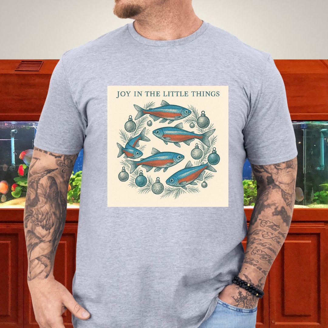 Joy in the Little Things Tee – Cardinal Tetra Christmas Wreath