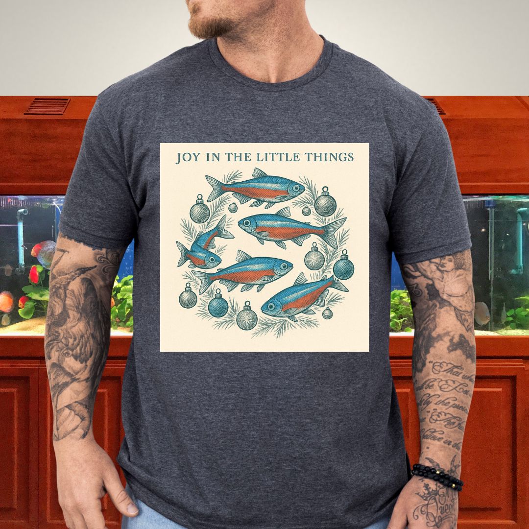 Joy in the Little Things Tee – Cardinal Tetra Christmas Wreath