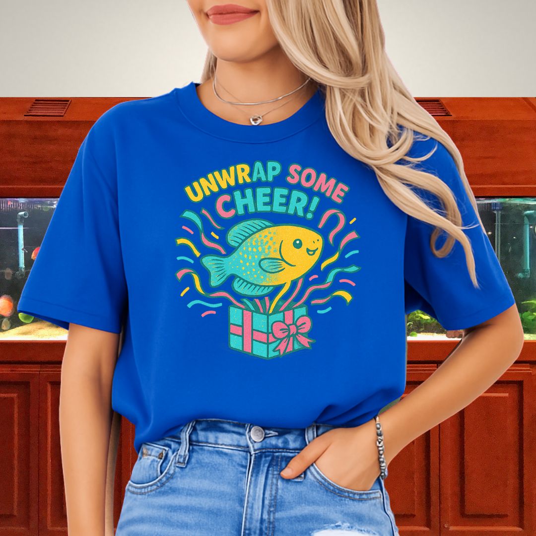 Unwrap Some Cheer Tee – Kawaii Gourami Christmas Shirt